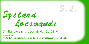 szilard locsmandi business card